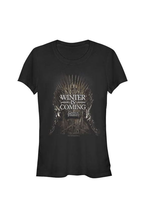 Junior's Game of Thrones Iron Throne is Coming Graphic Tee Black Small