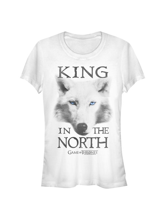 Junior's Game of Thrones King in the North Direwolf Graphic Tee White Medium