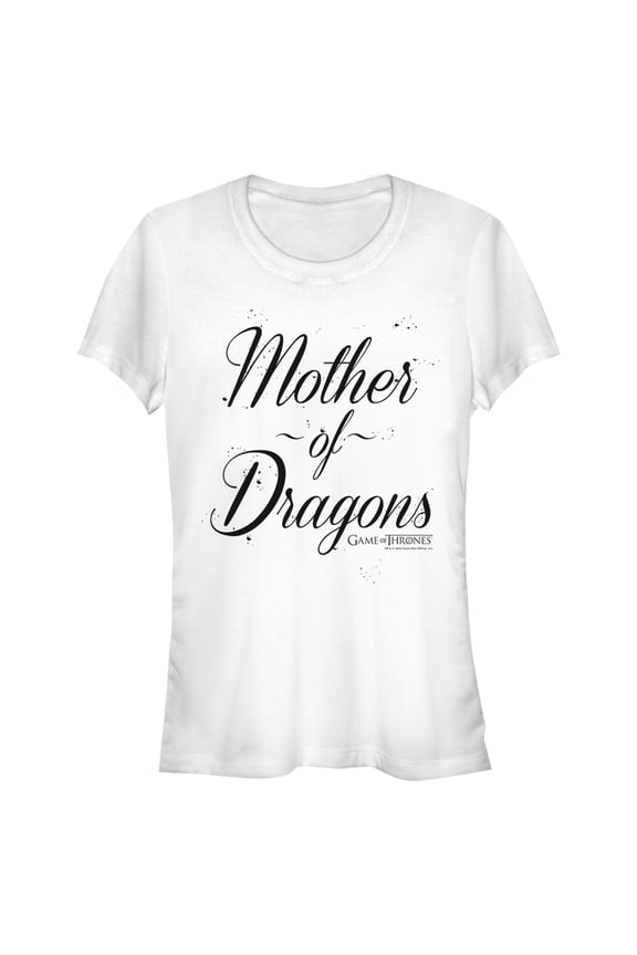 Junior's Game of Thrones Mother of Dragons Graphic Tee White Medium
