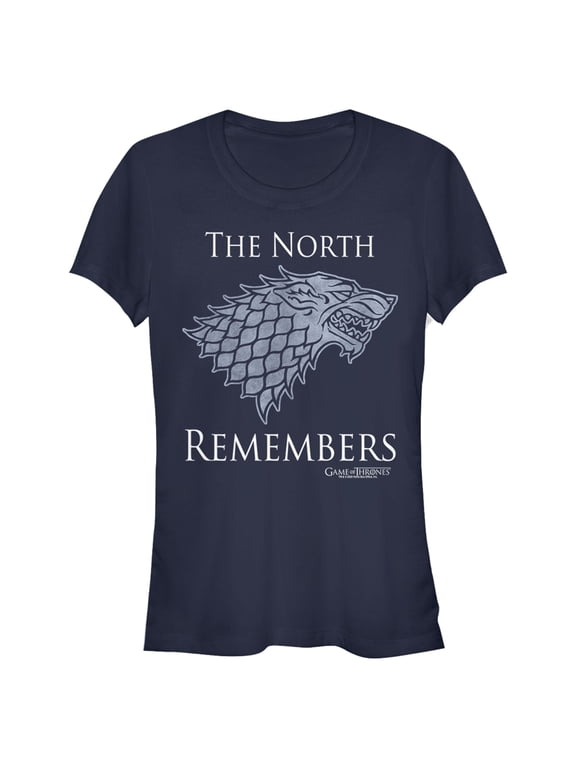 Junior's Game of Thrones North Remembers Symbol Graphic Tee Navy Blue Large