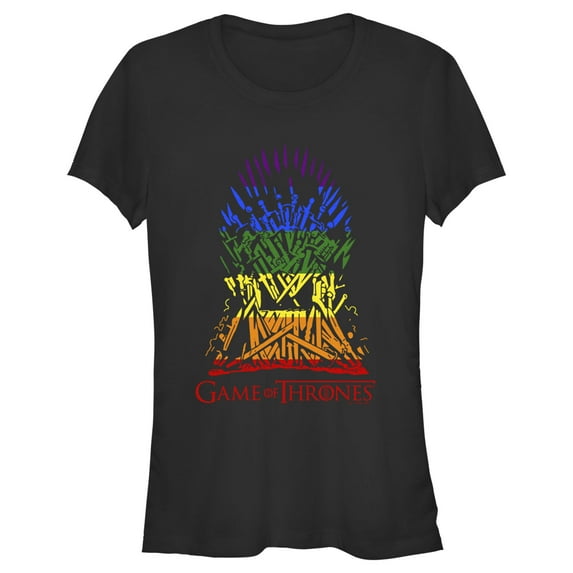 Junior's Game of Thrones Rainbow Iron Throne Graphic Tee Black X Large