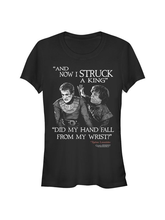 Junior's Game of Thrones Tyrion Strikes A King Graphic Tee Black 2X Large