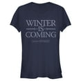 thumbnail image 1 of Junior's Game of Thrones Winter is Coming Mantra  Graphic Tee Navy Blue 2X Large, 1 of 2