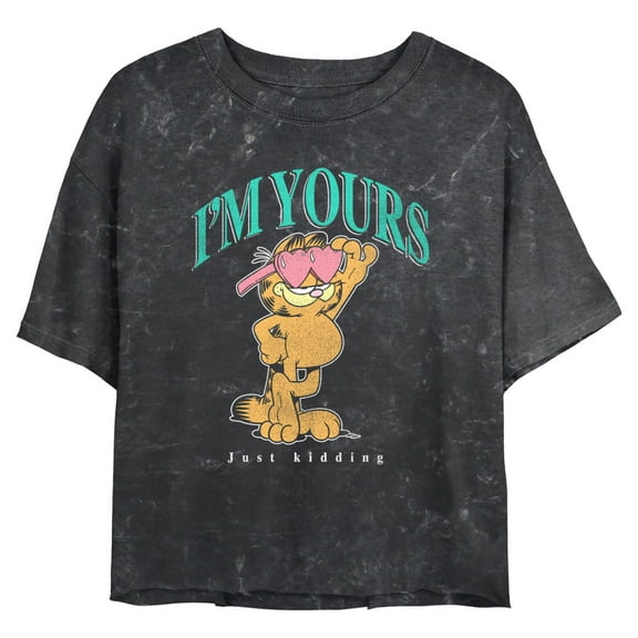 Junior's Garfield I'm Yours Graphic Cropped T-Shirt