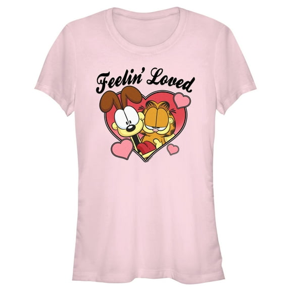 Junior's Garfield Valentine's Day Feelin' Loved  Graphic T-Shirt