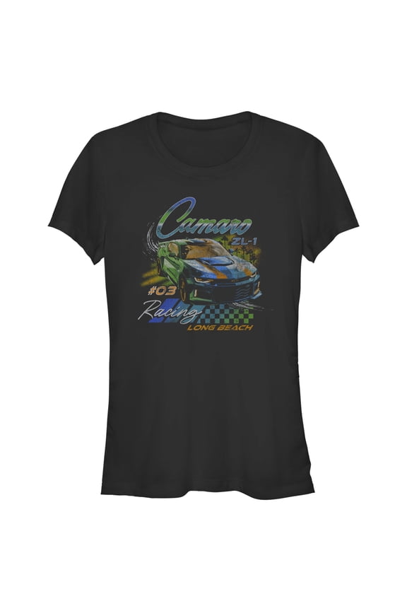 Junior's General Motors Camaro Long Beach Racing  Graphic Tee Black X Large