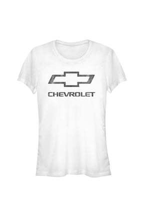 Junior's General Motors Distressed Chevrolet Logo Graphic Tee White Small