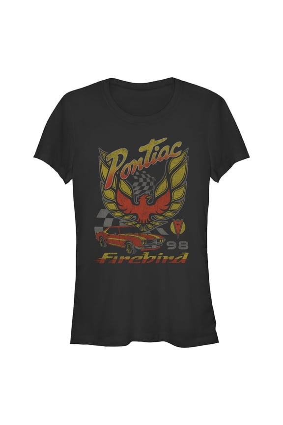 Junior's General Motors Retro Pontiac Firebird Logo Graphic Tee Black 2X Large