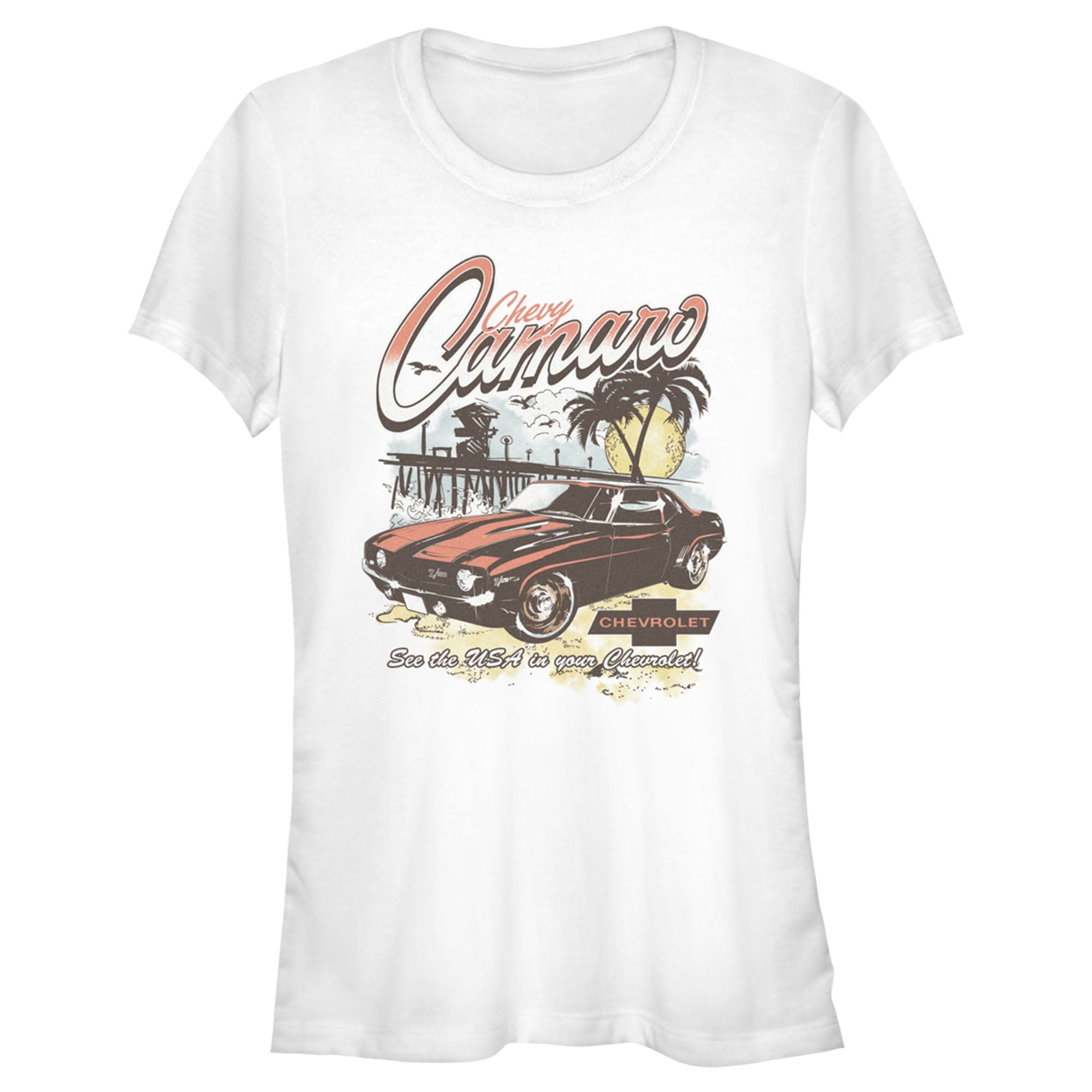 Men s General Motors See the USA in Your Chevrolet Camaro Graphic Tee White Small Walmart