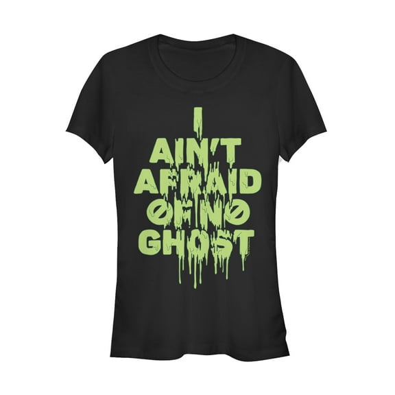 Junior's Ghostbusters Ain't Afraid of No Ghost  Graphic Tee Black Small