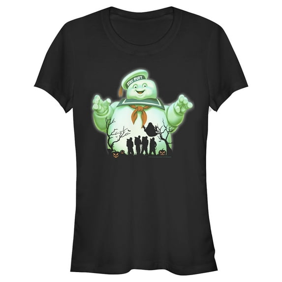 Junior's Ghostbusters Halloween Stay Puft Marshmallow Man Graphic Tee Black X Small