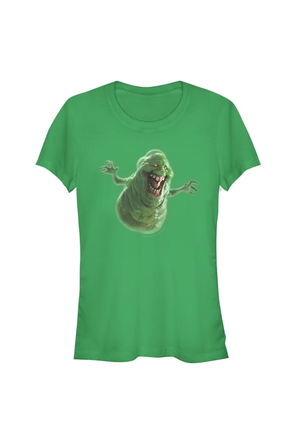 Junior's Ghostbusters Realistic Slimer Graphic Tee Kelly Green Small