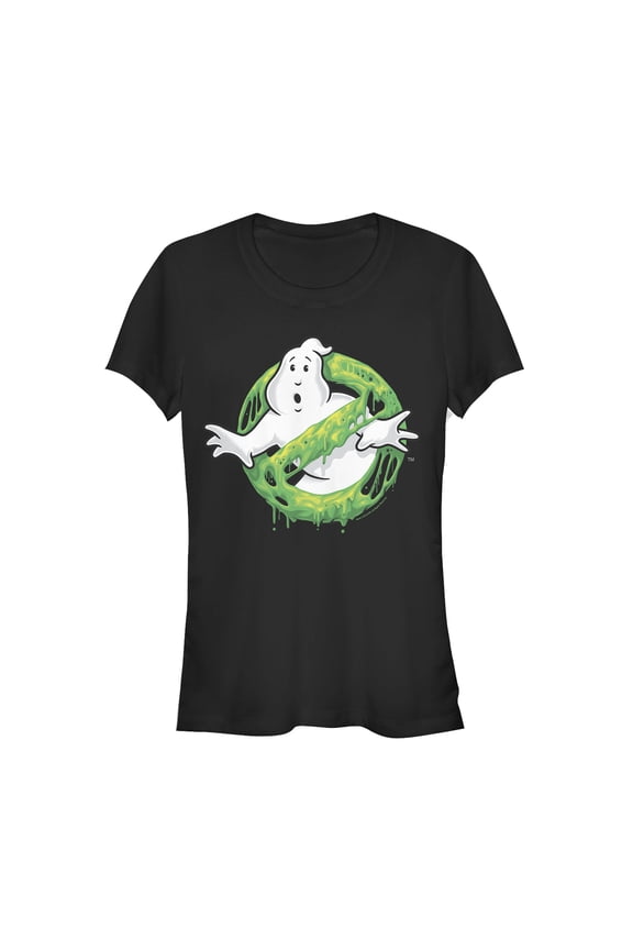 Junior's Ghostbusters Slime Logo Graphic Tee Black Small