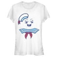 thumbnail image 1 of Junior's Ghostbusters Stay Puft Marshmallow Man Face  Graphic Tee White Medium, 1 of 2