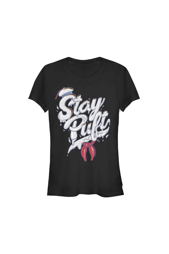 Junior's Ghostbusters Stay Puft Marshmallow Man Melt Graphic Tee Black 2X Large