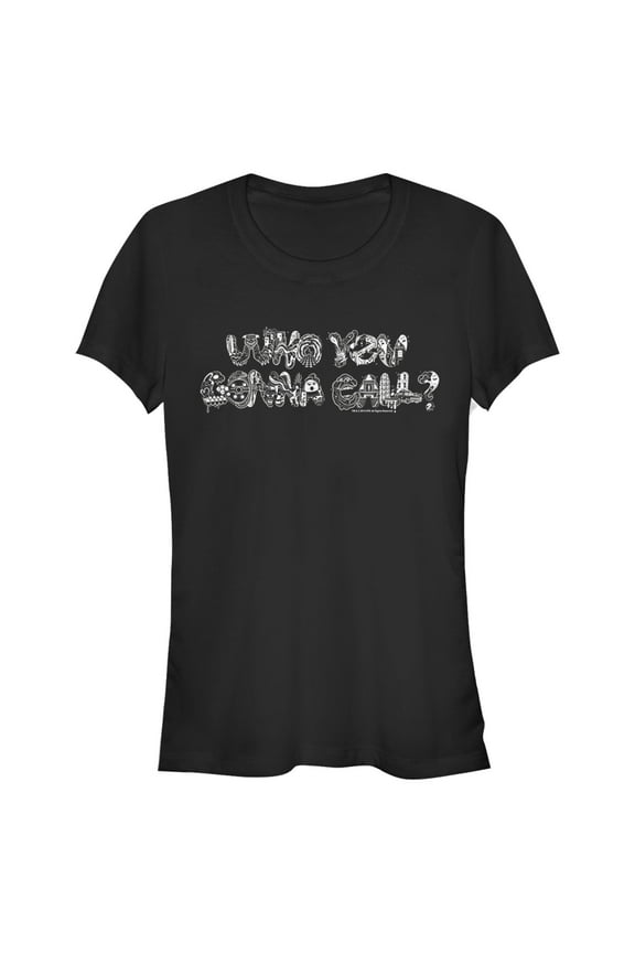 Junior's Ghostbusters Who You Gonna Call Collage Graphic Tee Black Medium