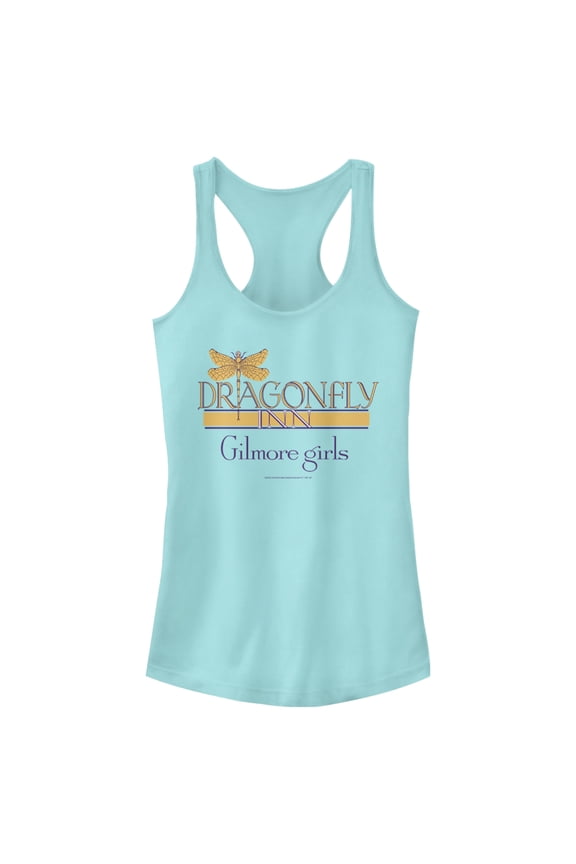 Junior's Gilmore Girls Dragonfly Inn Logo Racerback Tank Top Cancun 2X Large