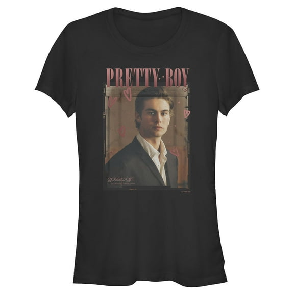 Junior's Gossip Girl Nate Pretty Boy Graphic Tee Black Medium