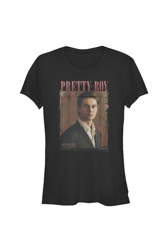 Junior's Gossip Girl Nate Pretty Boy Graphic Tee Black Medium