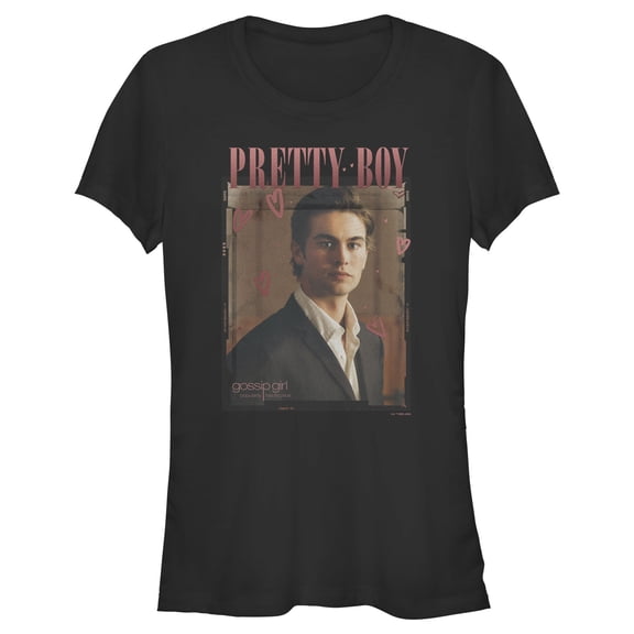 Junior's Gossip Girl Nate Pretty Boy Graphic Tee Black X Large
