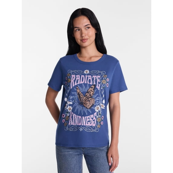 Women's Kindness Graphic Tee with Short Sleeves, Sizes XXS-XXL
