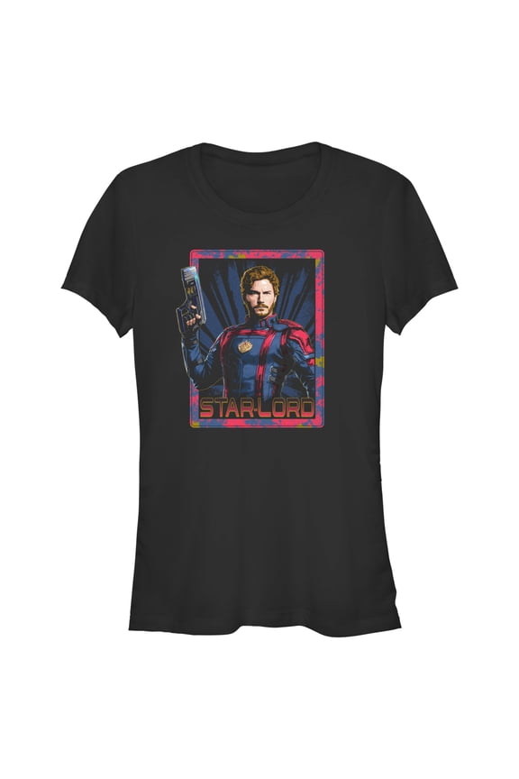 Junior's Guardians of the Galaxy Vol. 3 Star-Lord Square  Graphic Tee Black X Large