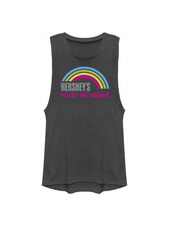 Junior's HERSHEY'S State of Mind Rainbow Festival Muscle Graphic Tee Charcoal 2X Large