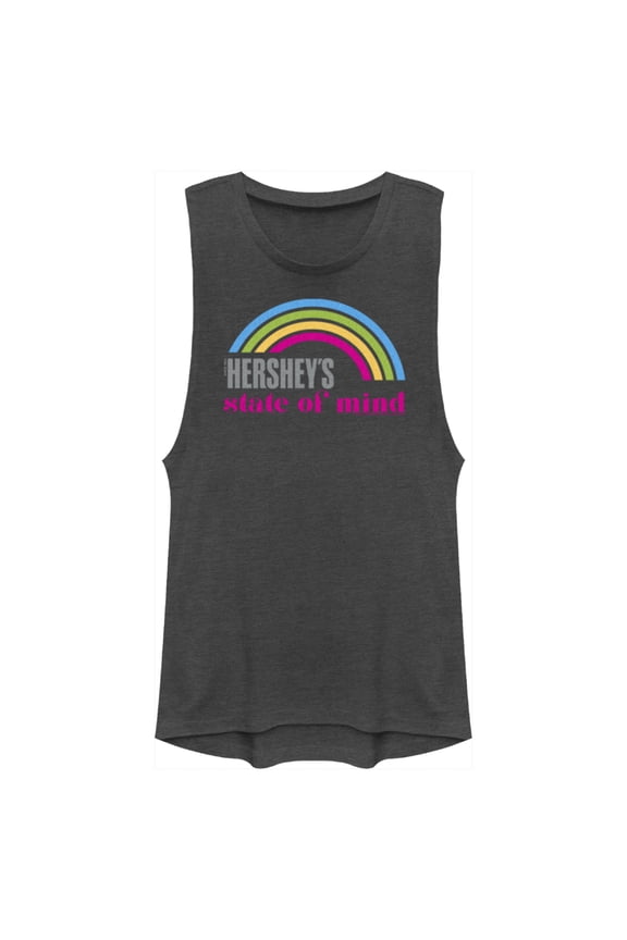Junior's HERSHEY'S State of Mind Rainbow  Festival Muscle Graphic Tee Charcoal X Small