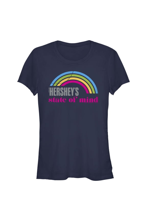 Junior's HERSHEY'S State of Mind Rainbow Graphic Tee Navy Blue Medium