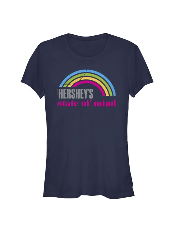 Junior's HERSHEY'S State of Mind Rainbow Graphic Tee Navy Blue X Large