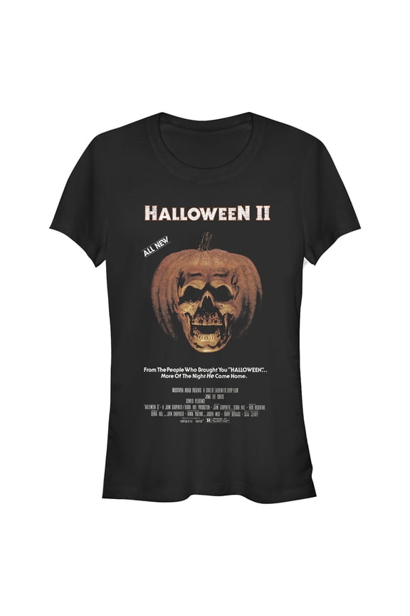 Junior's Halloween II Skeleton Movie Poster Graphic Tee Black Medium