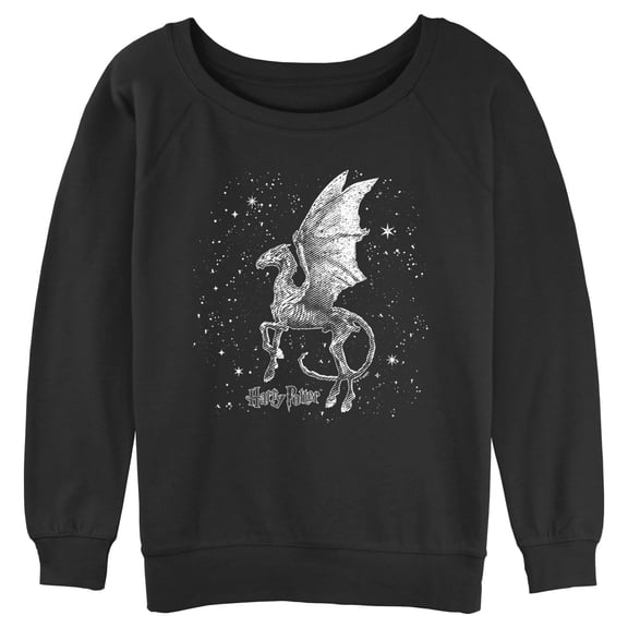 Junior's Harry Potter Black and White Thestral Sweatshirt Black Medium