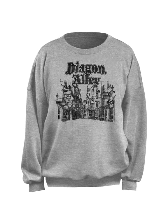 Junior's Harry Potter Diagon Alley Sketch Sweatshirt Heather Gray Medium