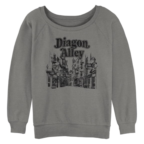 Junior's Harry Potter Distressed Diagon Alley Sketch Sweatshirt