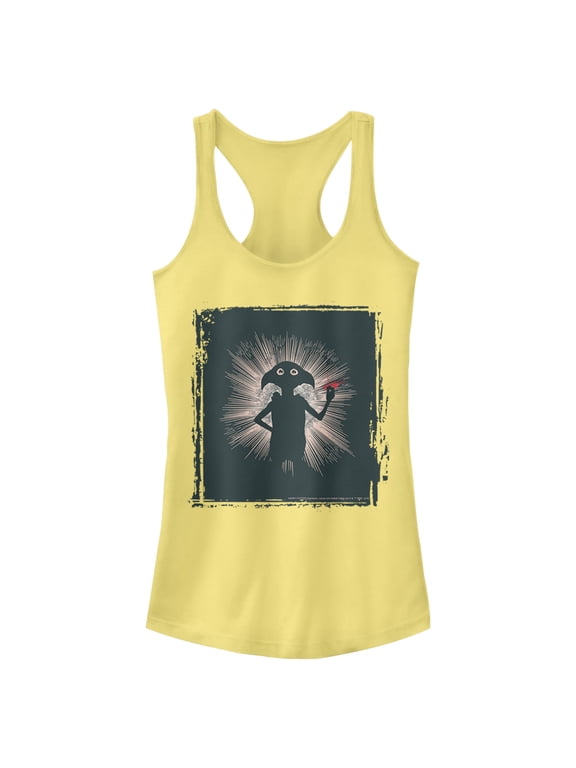 Junior's Harry Potter Dobby Elf Magic Snap Racerback Tank Top Banana Large
