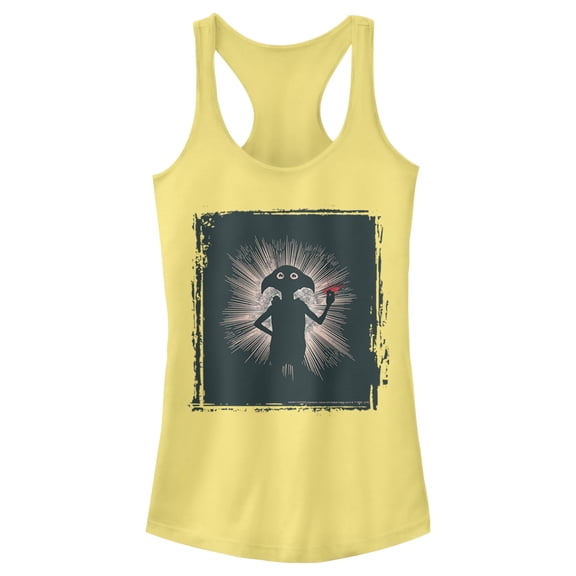 Junior's Harry Potter Dobby Elf Magic Snap Racerback Tank Top Banana Small