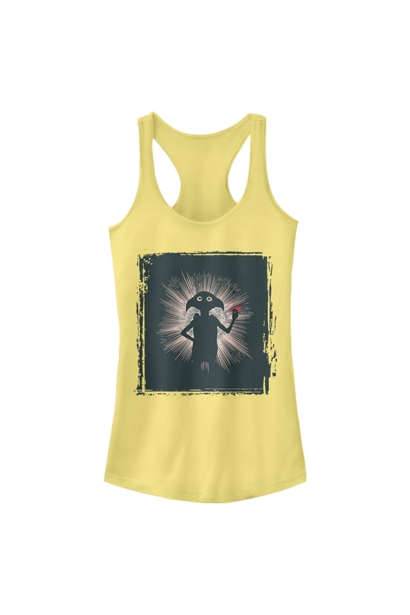 Junior's Harry Potter Dobby Elf Magic Snap Racerback Tank Top Banana Small