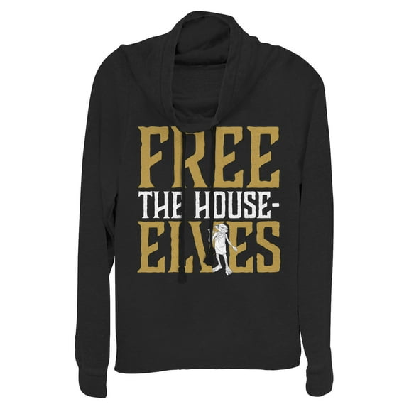 Junior's Harry Potter Dobby Free House-Elves  Cowl Neck Sweatshirt