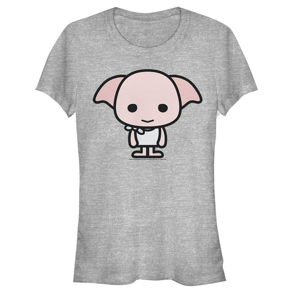 Junior's Harry Potter Dobby Kawaii Cutie  Graphic Tee Athletic Heather Medium