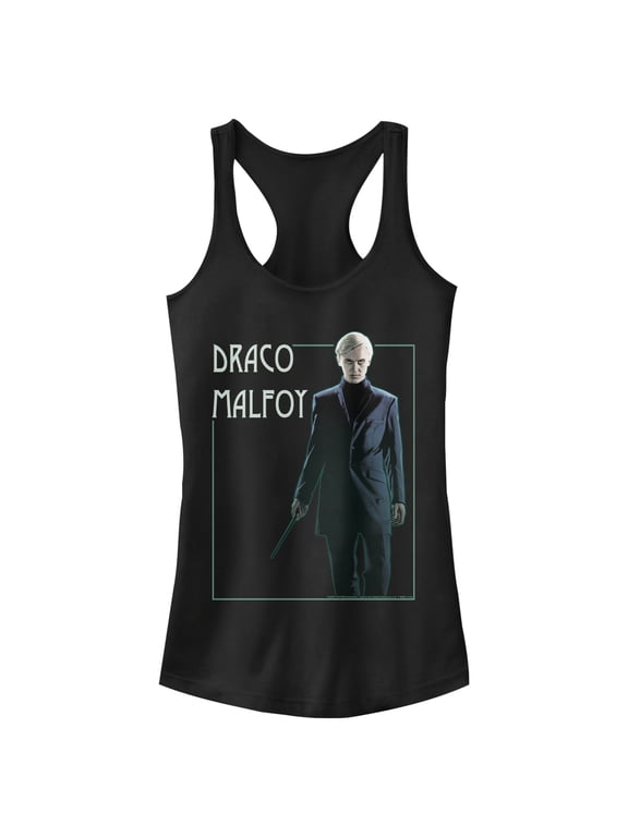 Junior's Harry Potter Draco Malfoy Simple Framed Portrait Racerback Tank Top Black Medium