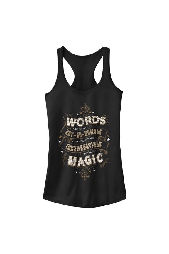 Junior's Harry Potter Dumbledore Humble Wisdom  Racerback Tank Top Black X Small