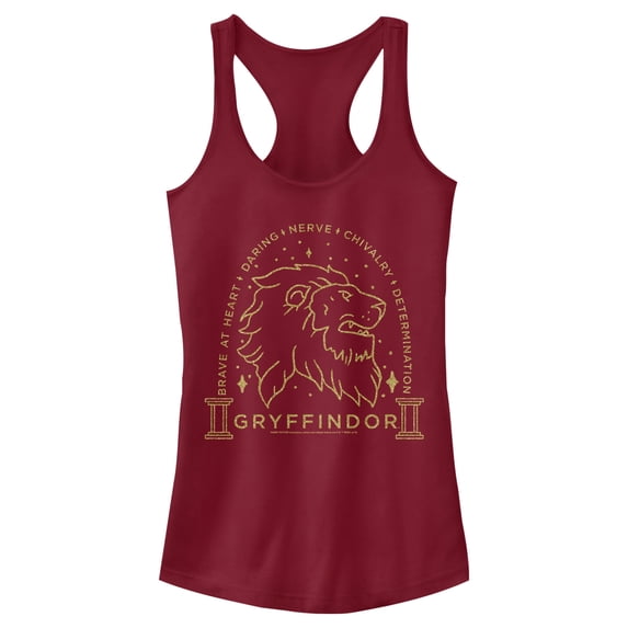 Junior's Harry Potter Gryffindor House Emblem Racerback Tank Top Scarlet Medium