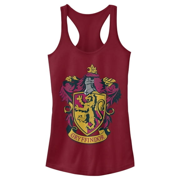 Junior's Harry Potter Gryffindor Ornate Crest  Racerback Tank Top Scarlet Large