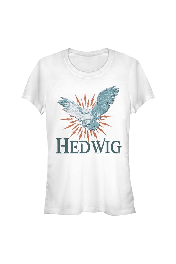 Junior's Harry Potter Hedwig Owl Flight Graphic Tee White 2X Large