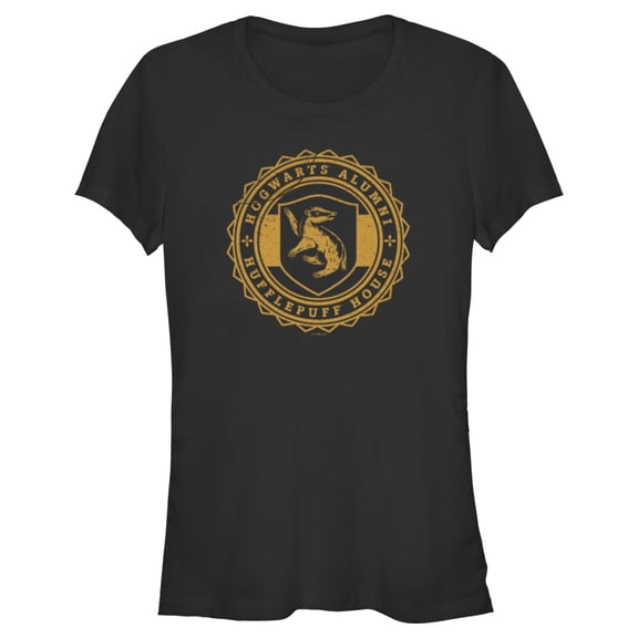 Junior's Harry Potter Hogwarts Alumni Hufflepuff House Graphic Tee Black X Large