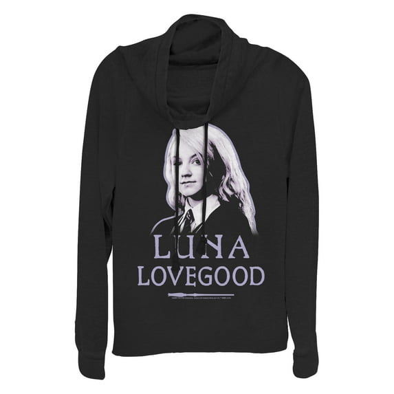 Junior's Harry Potter Luna Lovegood Portrait Cowl Neck Sweatshirt
