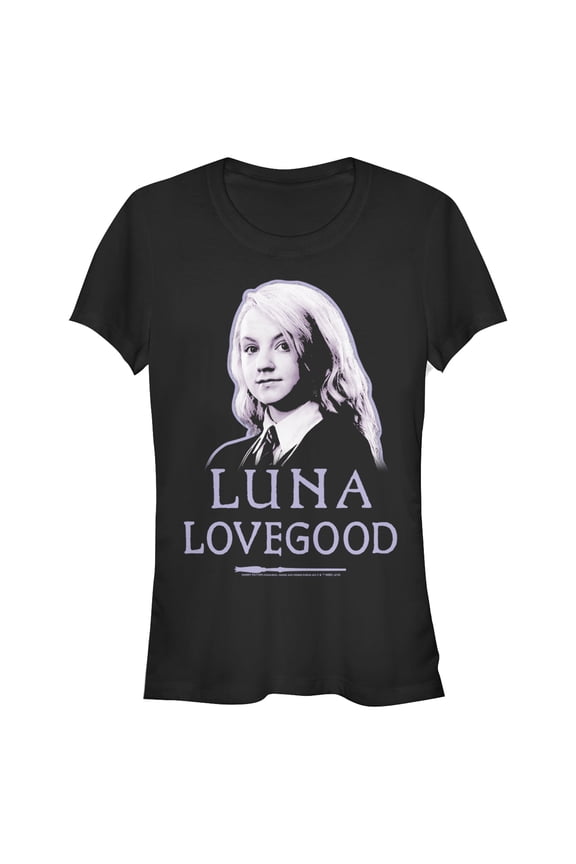 Junior's Harry Potter Luna Lovegood Portrait  Graphic Tee Black Medium