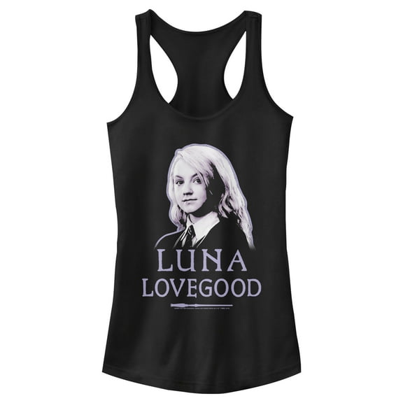 Junior's Harry Potter Luna Lovegood Portrait  Racerback Tank Top Black X Large