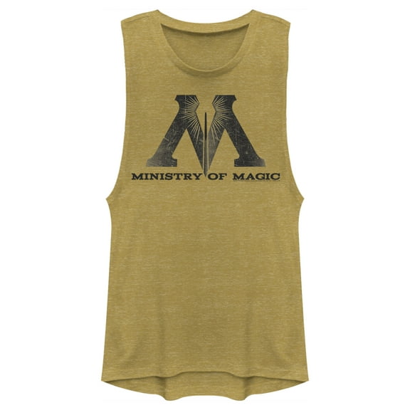 Junior's Harry Potter Ministry Of Magic Logo  Festival Muscle Graphic Tee Gold Heather X Large