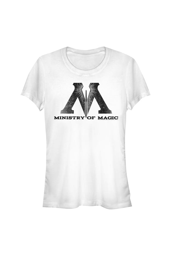 Junior's Harry Potter Ministry Of Magic Logo Graphic Tee White X Large